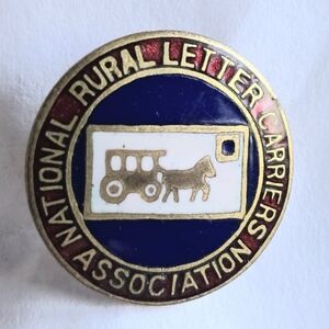 *read* Vintage National Rural Letter Carriers Association stud pin front enamel